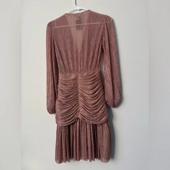 Maje Rosina Lamé Ruched Dress Barbie Wedding Events Size 34 NWT - Picture 11 of 15